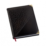Agenda Croco Diagonal Preta Brindes Personalizados