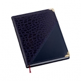 Agenda Croco Diagonal Azul Brindes Promocionais