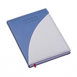 Agenda Metalizada Azul com Prata Brindes Personalizados