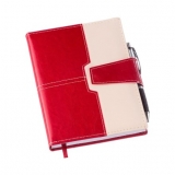 Agenda Executiva Vermelha c/ Fecho de Imã e Sup. p/ Caneta Brindes Personalizados
