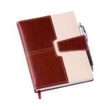 Agenda Executiva Marrom c/ Fecho de Imã e Sup. p/ Caneta Brindes Personalizados