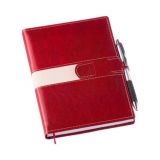 Agenda Executiva Vermelha c/ Fecho e Sup. p/ Caneta Brindes Personalizados