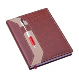 Agenda Clássica com Suporte de Caneta Marrom Brindes Personalizados