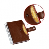 Planner Elite Marrom Wire-o c/ Fecho de Imã + Sup. p/ Cartão e Caneta Brindes Personalizados