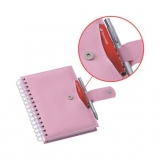 Planner Elite Rosa Wire-o c/ Fecho de Imã + Sup. p/ Cartão e Caneta Brindes Promocionais