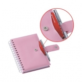  Planner Elite Rosa Wire-o c/ Fecho de Im + Sup. p/ Carto e Caneta Brindes Promocionais 