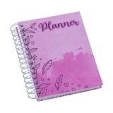 Planner Feminino Capa Estampada Floral Lilas Brindes Promocionais