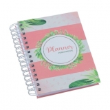 Planner Feminino Capa Estampada Listrada Floral Brindes Personalizados