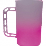 Caneca Acrílica Transparente/Rosa Brinde Personalizável
