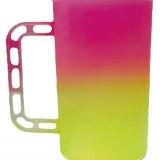Caneca Acrílica Rosa/Amarelo Brinde Personalizável